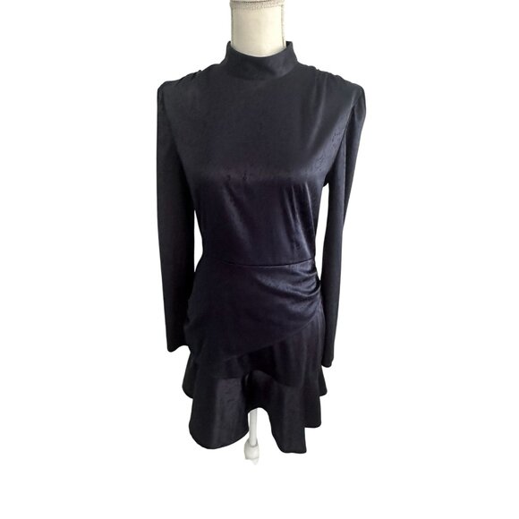 SOMETHING NAVY Ruffle Navy Blue Mini Dress Size Small - Picture 3 of 7